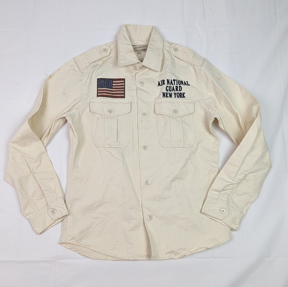 Vintage Avirex air national guard New York 174th attack wing button up shirt - Picture 1 of 7
